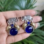 Beautiful Two-Tone Elephant Studs Earring for Daily wear Jewelry - Blue