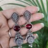 Vintage bird earring oxidized silver look artistic nature inspired jewelry for women