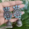 Elegant oxidized jhumka earring traditional silver look ethnic jewelry for women