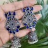 Elegant oxidized jhumka earring traditional silver look ethnic jewelry for women