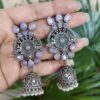 Elegant oxidized jhumka earring traditional silver look ethnic jewelry for women