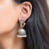 Fish jhumka earring oxidized silver look traditional ethnic jewelry for women