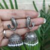 Fish Jhumka Earring with Traditional Attractive Artistic Oxidized Design 10 Fish jhumka earring oxidized silver look traditional ethnic jewelry for women