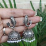 Bulk 176 Fish Jhumka Earring with Traditional Attractive Artistic Oxidized Design - "White"