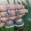 Fish Jhumka Earring with Traditional Attractive Artistic Oxidized Design 17 Fish jhumka earring oxidized silver look traditional ethnic jewelry for women