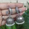 Fish Jhumka Earring with Traditional Attractive Artistic Oxidized Design 12 Fish jhumka earring oxidized silver look traditional ethnic jewelry for women