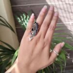 Bulk 132 Oxidized Peacock Ring with Beautiful Vintage Silver Look - "Black"