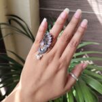 Bulk 130 Oxidized Peacock Ring with Beautiful Vintage Silver Look - ''BabyPink''