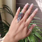 Bulk 126 Oxidized Peacock Ring with Beautiful Vintage Silver Look - "Green"