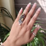 Bulk 136 Oxidized Peacock Ring with Beautiful Vintage Silver Look - "Yellow"