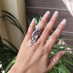 Bulk 134 Oxidized Peacock Ring with Beautiful Vintage Silver Look - "White"