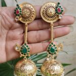Bulk 148 Gold Plated Jhumka Earring with Traditional Awesome Ethnic Design - "Green"
