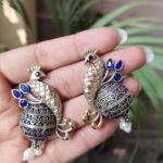 Bulk 90 Ethnic Two Tone Peacock Earring with Amazing Traditional Design Jewelry - Blue