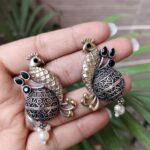 Bulk 96 Ethnic Two Tone Peacock Earring with Amazing Traditional Design Jewelry - "Black"