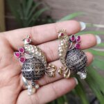 Bulk 92 Ethnic Two Tone Peacock Earring with Amazing Traditional Design Jewelry - "Red"