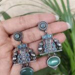 Bulk 74 Graceful Silver Elephant Earring with Artistic Daily Wear Women Jewelry - "MInt"