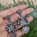 Bulk 80 Graceful Silver Elephant Earring with Artistic Daily Wear Women Jewelry - "Grey"