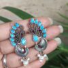 Elegant oxidized peacock earring traditional brass jewelry for women