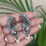 Bulk 60 Oxidized Peacock Earring Design for Pearl Work Women Beautiful Jewelry - "MInt"