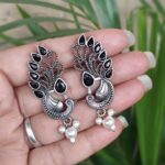 Bulk 58 Oxidized Peacock Earring Design for Pearl Work Women Beautiful Jewelry - "Black"