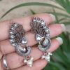 Elegant oxidized peacock earring traditional brass jewelry for women