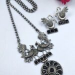 Bulk 34 Premium Attractive Peacock Necklace Set for Royal Traditional Party Wear Style - "Black"