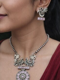 Premium  Attractive Peacock Necklace Set for Royal Traditional Party Wear Style