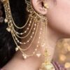 Elegant Non - Piercing Lotus Jhumka Traditional Lotus Design Clip On Earrings