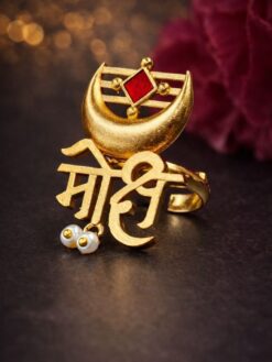 Gold Plated Moksh Ring stylish brass jewelry design