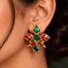 Gold-Plated Enamel Earring stylish brass jewelry design
