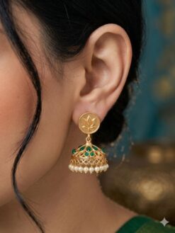 Traditional Golden Jhumka stylish brass jewelry design