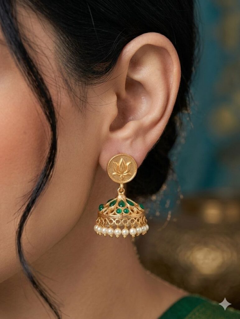 Traditional Golden Jhumka Elegant Stunning Design for Graceful Ethnic Style