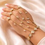 Goldplated Flower Hathphool Elegant Dazzling Traditional Hand Jewelry for Women