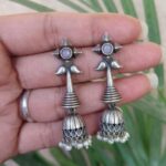 Bulk 110 Unique Silver Dangler Jhumka Earrings | Amazing Statement Earrings for Stylish Party Wear Look - "Baby Pink"
