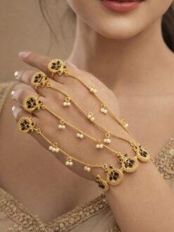 Kashmiri Peacock Hathphool stylish brass jewelry design