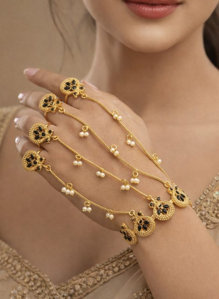 Kashmiri Peacock Hathphool Stunning Traditional Jewelry with Elegant Royal Design