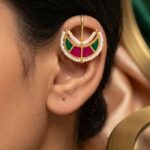 Meena Kari Moon Bugadi Jewelry for Radiant Traditional and Modern Styling - "Green-Red"