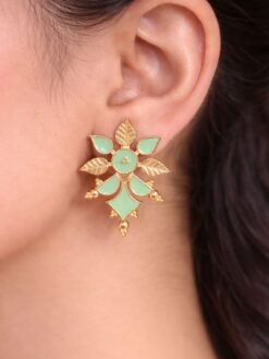 Handmade Floral Earring stylish brass jewelry design