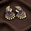 Two Tone Ganesh Studs stylish brass jewelry design