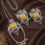Peacock Necklace Set Traditional Design for Attractive Party Wear Look - "Yellow"