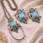 Peacock Necklace Set Traditional Design for Attractive Party Wear Look - "Aqua"