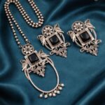 Peacock Necklace Set Traditional Design for Attractive Party Wear Look - "Black"
