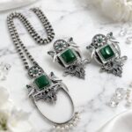 Peacock Necklace Set Traditional Design for Attractive Party Wear Look - "Green"