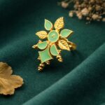 Meenakari Floral Ring Gorgeous Handcrafted Design for Traditional Look - "MInt"