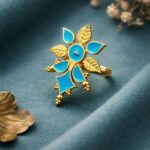 Meenakari Floral Ring Gorgeous Handcrafted Design for Traditional Look - "Aqua"