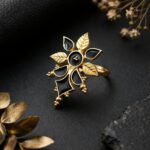 Meenakari Floral Ring Gorgeous Handcrafted Design for Traditional Look - "Black"