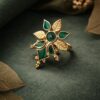 _Meenakari Floral Ring stylish brass jewelry design