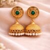 Gold Plated Jhumka Design for Gorgeous Festive Wear Look 14 Gold Plated Jhumka stylish brass jewelry design