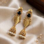 Designer Gold Plated Earring Premium Style for Gorgeous Party Wear Look - "Black"