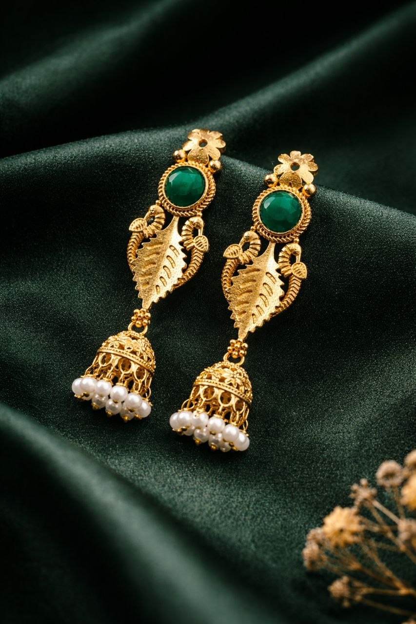 Designer Gold Plated Earring Premium Style for Gorgeous Party Wear Look 5 Designer Gold Plated Earring stylish brass jewelry design